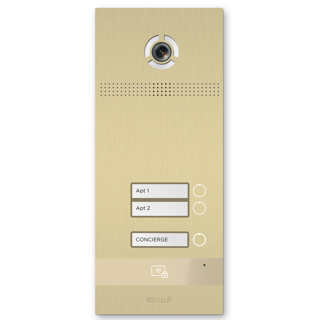 IP MULTI-TENANT TWO BUTTON PANEL GOLD IP65