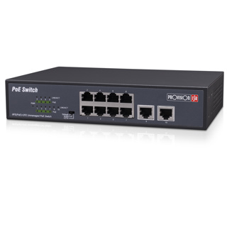 (CLEARANCE) 8-PORT 10/100MBPS,POE SWITCH, 2 X UPLINK, 250 MTR
