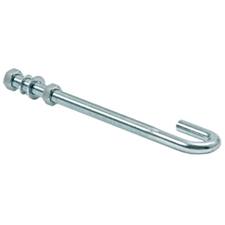 THREADED J-BOLT TIE ROD FOR ANCHORING CARRIAGES