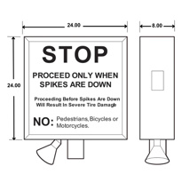 WARNING SIGN FOR USE WITH AUTOSPIKE SYSTEM