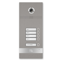 IP MULTI-TENANT FOUR BUTTON PANEL SILVER IP65
