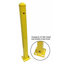YELLOW CURB MOUNT MINIPOST FOR OPTEX SENSORS 21"