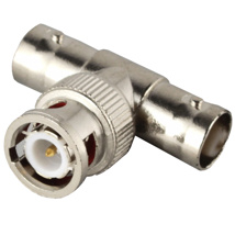 T CONNECTOR - BNC MALE TO 2 BNC FEMALE
