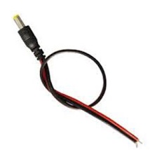 DC MALE POWER PIGTAIL _ 30 CM _ RED & BLACK LEADS