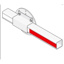 12' BARRIER ARM, 2" SQUARE PLASTIC WITH RED/WHITE